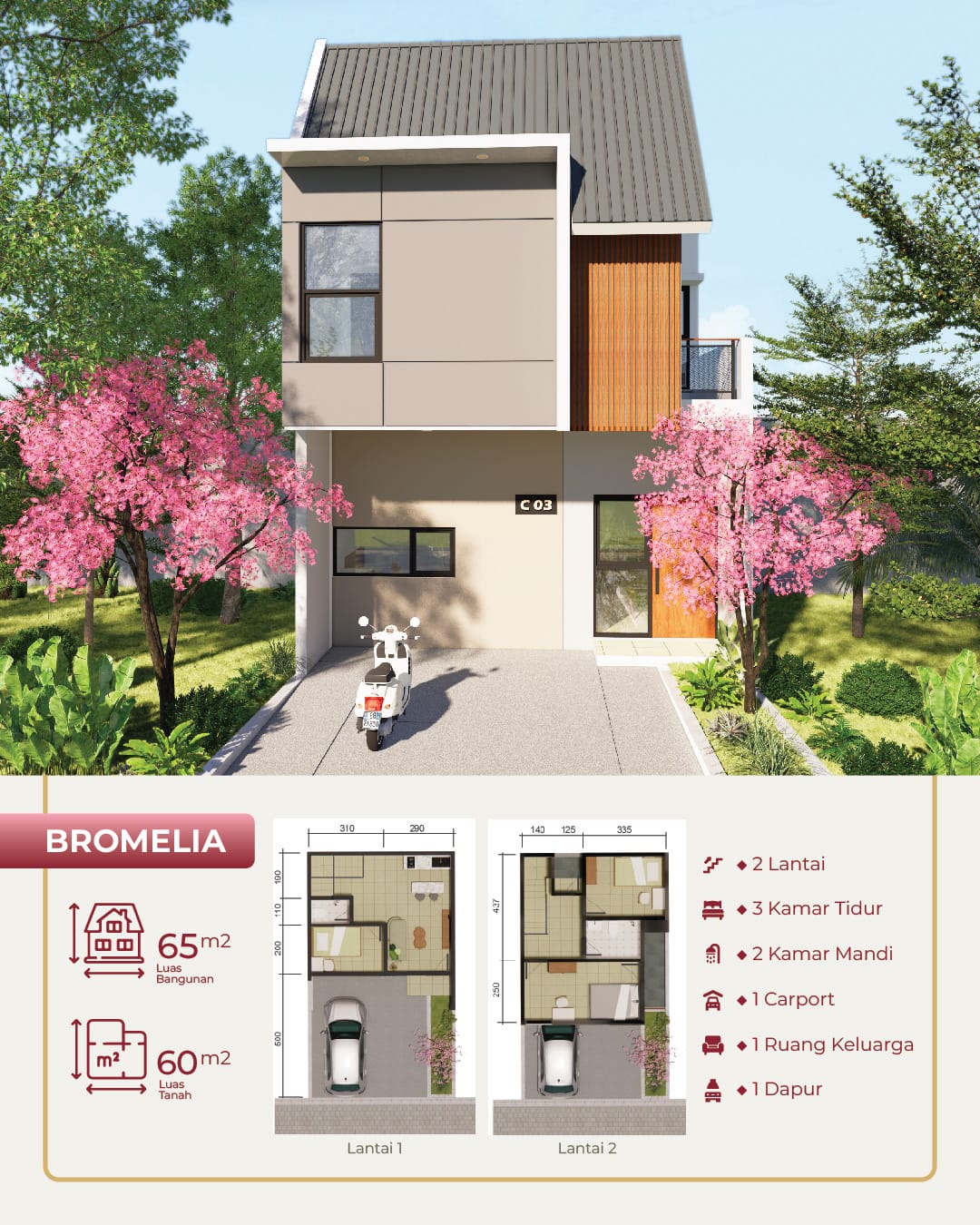 Rumah Nuansa Jepang di Kota Bogor-Bromelia